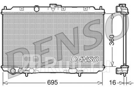 DRM46027 - Радиатор охлаждения (DENSO) Nissan Primera P12 (2001-2008) для Nissan Primera P12 (2001-2008), DENSO, DRM46027
