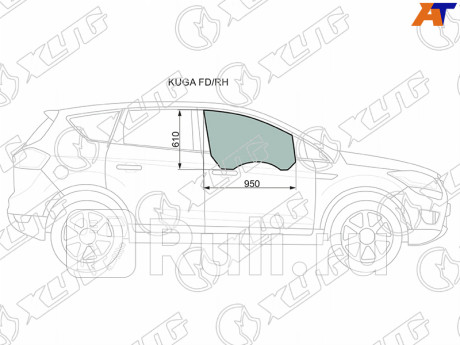 KUGA FD/RH - Стекло двери передней правой (XYG) Ford Kuga 1 (2008-2012) для Ford Kuga 1 (2008-2012), XYG, KUGA FD/RH