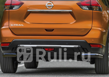 R.4125.007 - Защита заднего бампера d57 уголки (RIVAL) Nissan X-Trail T32 (2017-2021) рестайлинг (2017-2020) для Nissan X-Trail T32 (2017-2021) рестайлинг, RIVAL, R.4125.007