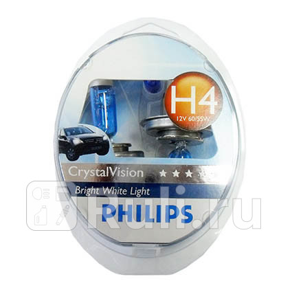12342CV - Лампа H4 (60/55W) PHILIPS Crystal Vision 4300K для Автомобильные лампы, PHILIPS, 12342CV