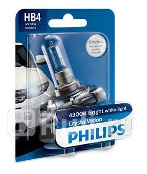9006 CV B1 - Лампа HB4 (60W) PHILIPS Crystal Vision 4300K для Автомобильные лампы, PHILIPS, 9006 CV B1