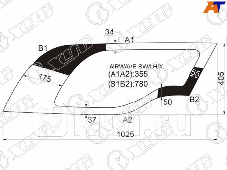 AIRWAVE SW/LH/X - Боковое стекло кузова заднее левое (собачник) (XYG) Honda Airwave (2005-2010) для Honda Airwave (2005-2010), XYG, AIRWAVE SW/LH/X