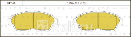 Колодки тормозные дисковые передние toyota carina e 92- BLITZ BB0161  для прочие, BLITZ, BB0161