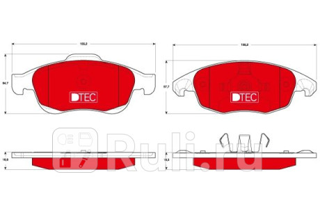 GDB1690DTE - Колодки тормозные дисковые передние (TRW) Citroen C4 Picasso (2013-2019) для Citroen C4 Picasso (2013-2019), TRW, GDB1690DTE