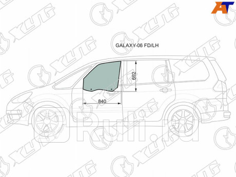 GALAXY-06 FD/LH - Стекло двери передней левой (XYG) Ford Galaxy (2006-2015) для Ford Galaxy 2 (2006-2015), XYG, GALAXY-06 FD/LH