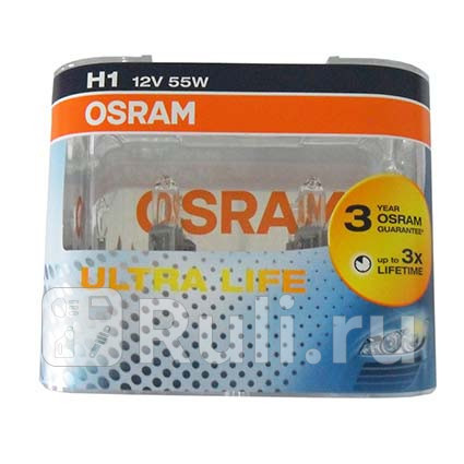64150ULT2(EURO) - Лампа H1 (55W) OSRAM Ultra Life Time для Автомобильные лампы, OSRAM, 64150ULT2(EURO)