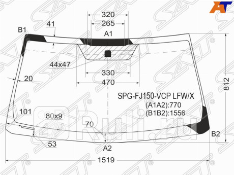 SPG-FJ150-VCP LFW/X - Лобовое стекло (SAT) Lexus GX 460 (2009-2021) для Lexus GX 460 (2009-2021), SAT, SPG-FJ150-VCP LFW/X