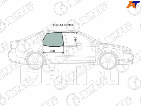 AUDIA4 RD/RH - Стекло двери задней правой (XYG) Audi A4 B5 рестайлинг (1999-2001) для Audi A4 B5 (1999-2001) рестайлинг, XYG, AUDIA4 RD/RH