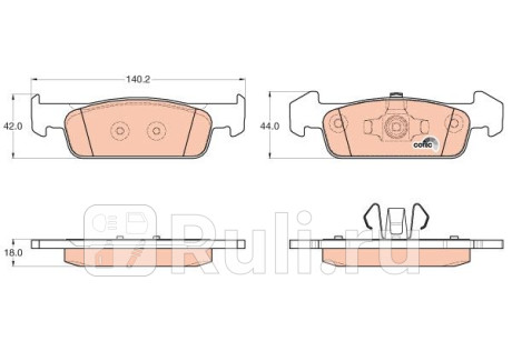 GDB2018 - Колодки тормозные дисковые передние (TRW) Renault Sandero (2013-2021) для Renault Sandero (2013-2021), TRW, GDB2018