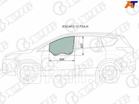 ESCAPE-12 FD/LH - Стекло двери передней левой (XYG) Ford Kuga 2 рестайлинг (2016-2020) для Ford Kuga 2 (2016-2020) рестайлинг, XYG, ESCAPE-12 FD/LH
