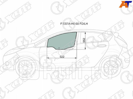 FIESTA-H5-08 FD/LH - Стекло двери передней левой (XYG) Ford Fiesta 6 (2008-2019) для Ford Fiesta mk6 (2008-2019), XYG, FIESTA-H5-08 FD/LH