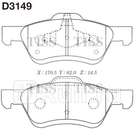 D3149 - Колодки тормозные дисковые передние (MK KASHIYAMA) Ford Escape (2007-2012) для Ford Escape 2 (2007-2012), MK KASHIYAMA, D3149