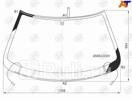 4599AGNH - Лобовое стекло (BOR) Lada Granta рестайлинг (2018-2021) для Lada Granta (2018-2021) рестайлинг, BOR, 4599AGNH