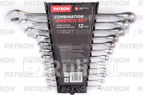 Набор ключей комбинированных 12 пр: 6, 7, 8, 9, 10, 11, 12, 13, 14, 17, 19, 22 мм, в пласт. держателе PATRON P-5122MP для Автотовары, PATRON, P-5122MP