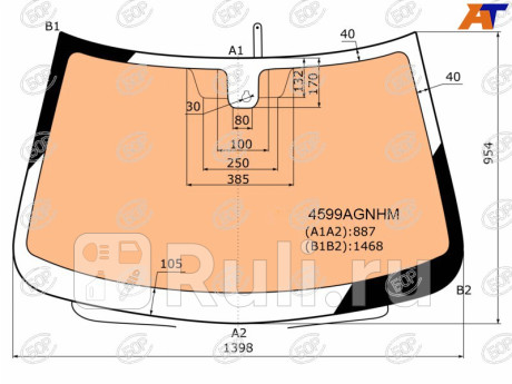 4599AGNHM - Лобовое стекло (BOR) Lada Granta рестайлинг (2018-2021) для Lada Granta (2018-2021) рестайлинг, BOR, 4599AGNHM