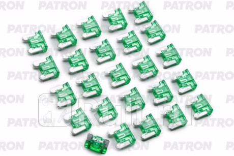 Предохранитель пласт.коробка 25шт low profile mini fuse 30a зеленый PATRON PFS090 для Автотовары, PATRON, PFS090