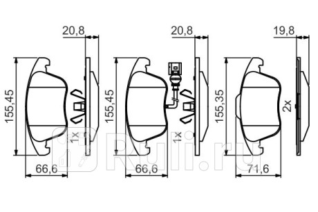 0 986 495 464 - Колодки тормозные дисковые передние (BOSCH) Citroen C5 (2004-2008) для Citroen C5 (2004-2008), BOSCH, 0 986 495 464