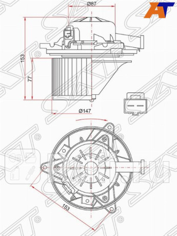 ST-1845712 - Мотор печки (SAT) Chevrolet Cruze (2009-2015) для Chevrolet Cruze (2009-2015), SAT, ST-1845712