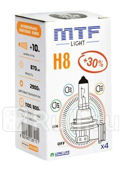 HS1208 - Лампа H8 (35W) MTF Standart 3000K +30% яркости для Автомобильные лампы, MTF, HS1208