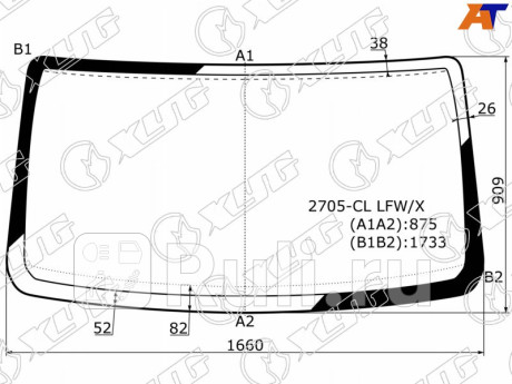 2705-CL LFW/X - Лобовое стекло (XYG) ГАЗ Соболь 2217 (1996-2021) для ГАЗ Соболь 2217 (1996-2021), XYG, 2705-CL LFW/X