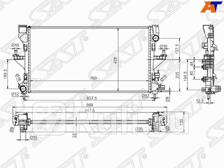PG0009-14 - Радиатор охлаждения (SAT) Citroen Jumper 290 (2014-2021) для Citroen Jumper 290 (2014-2021), SAT, PG0009-14